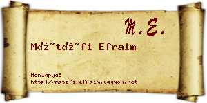 Mátéfi Efraim névjegykártya